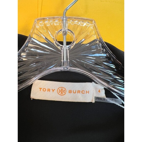 Tory Burch Printed Pleated Shirt Womens 4 Black Red Paisley Button Up $498 NWT - Picture 6 of 8